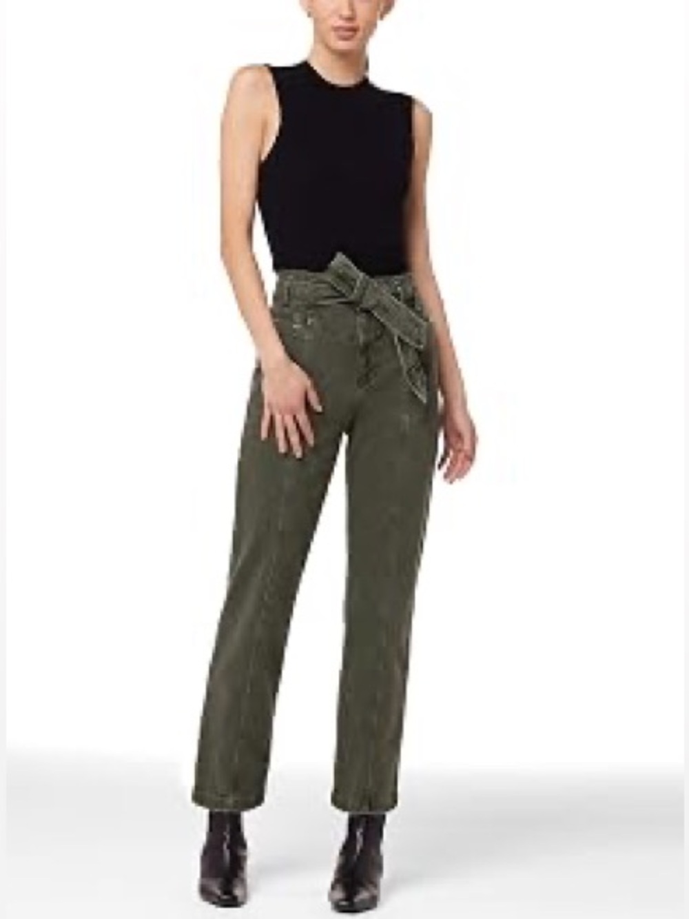 7 For All Mankind Olive Paperbag Waist Tie Belt Jeans *MOVING SALE*